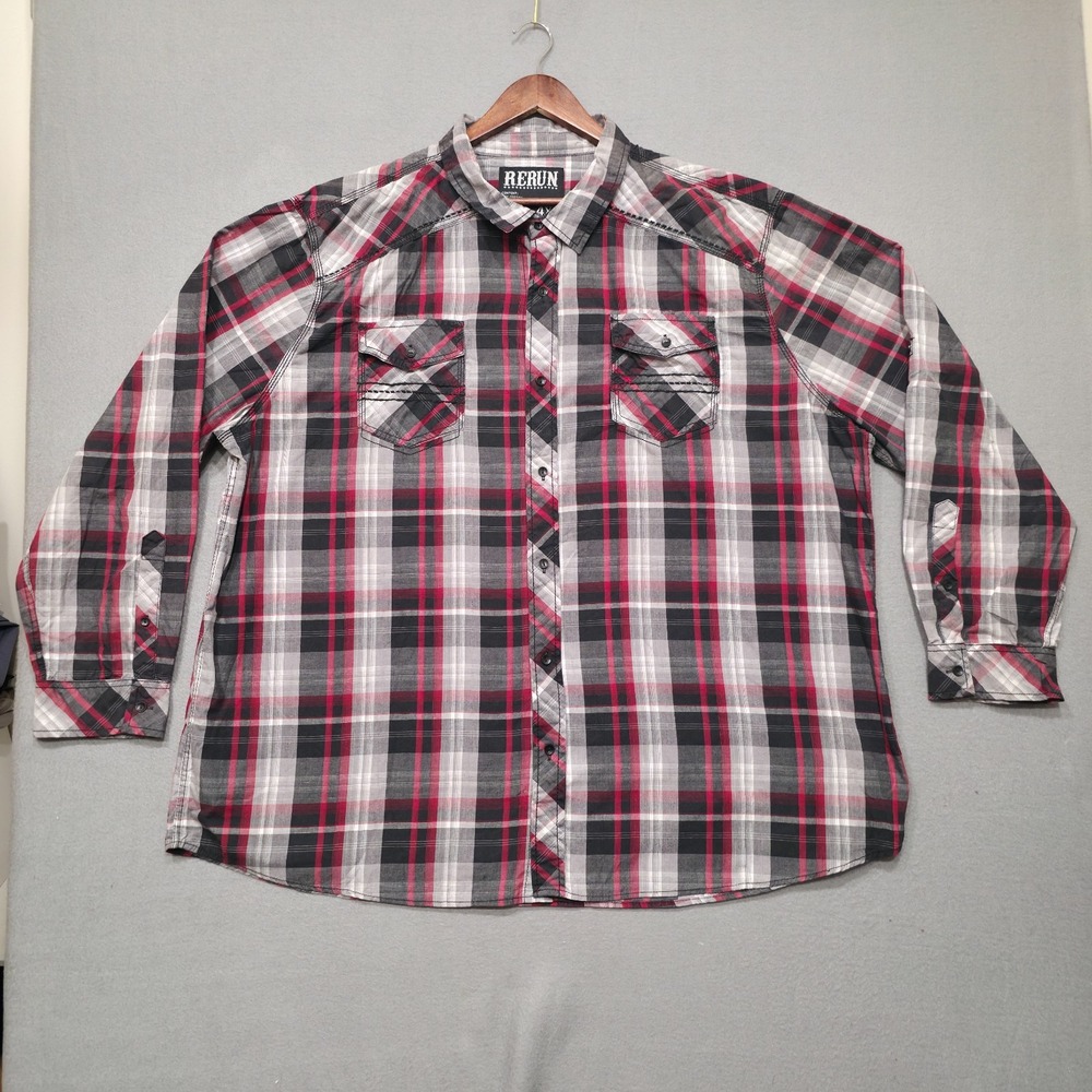 Rerun Men's Multicolor Long Sleeve Button Up Shirt Size 4XL